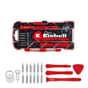 Set reparatii smartphone Einhell 18 piese 12 bits CR-V surubelnita ergonomica instrumente deschidere