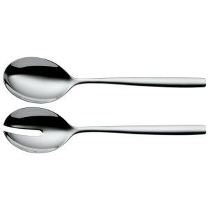 Set Salat WMF Taverno, 3 piese, bol sticla 23,5 cm, utensile inox 25 cm - Img 4