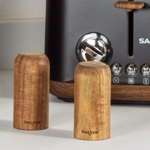 Set sare si piper Salter Toronto din lemn de acacia, 2 bucati, 9 cm - Img 6