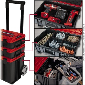 Set sistem modular Einhell E-Case Tower 120 kg transportabil 3 valize robuste - Img 8