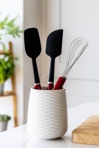 Set spatule universale KitchenAid, 2 piese, silicon, rezistenta la caldura, rosu - Img 7