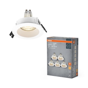 Set spoturi LED incastrabile Osram GU10, 2.6W, alb, 200lm, 5 bucati