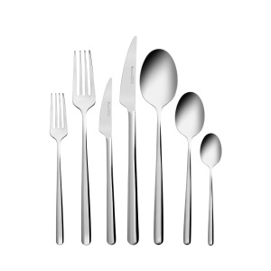 Set Tacamuri Karaca Boreas 84 piese din otel inoxidabil pentru 12 persoane, elegant, argintiu