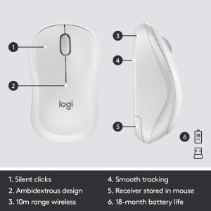 Set Tastatura si Mouse Logitech MK295, tehnologie SilentTouch, culoare alb - Img 7