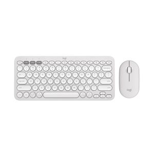 Set tastatura si mouse Logitech Pebble 2 Combo alb conectare multi-device