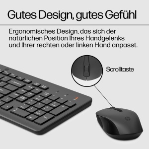 Set tastatura si mouse wireless HP 330, QWERTZ, 2,4 GHz, negru - Img 6