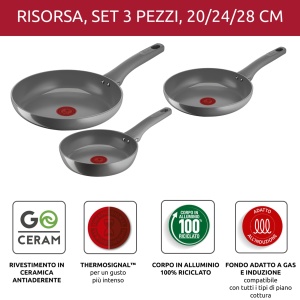 Set tigai Lagostina Ressource 3 piese antiaderente ceramica compatibile cu inductie si gaz - Img 2