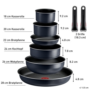 Set tigai si oale Tefal Ingenio Enjoy L7239343 8 piese Inductie Design compact - Img 2