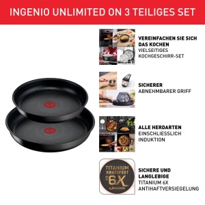 Set tigai Tefal Ingenio Unlimited On L39591 3 piese compatibil inductie cu maner detasabil - Img 2