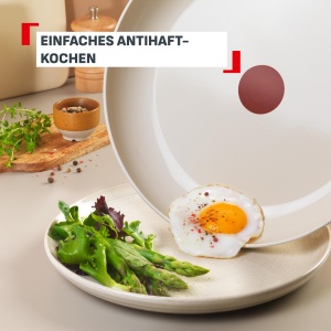 Set tigai Tefal Reflect On 2428 cm, antiaderente, aluminiu reciclat, crema - Img 3