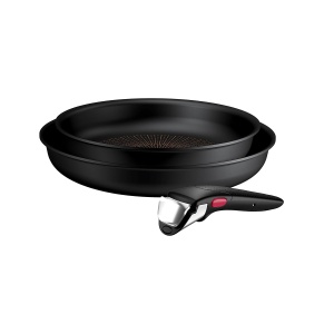 Set tigaie Tefal Ingenio Explore 3 piese, antiaderent, design compact, negru - Img 2