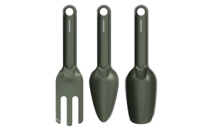 Set unelte pentru ingrijirea plantelor Fiskars Urban Plant Care, 3 piese, otel inoxidabil, oliv - Img 1