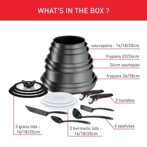 Set vase de gatit Tefal Ingenio Daily Chef On 20 piese antiaderente compatibile inductie - Img 2