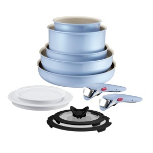 Set vase de gatit Tefal Ingenio Serenity 11 piese, aluminiu, antiaderent, albastru - Img 2