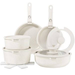 Set Vase de Gatit YASHE 15 Piese Granit Antiaderent Compatibil Inductie