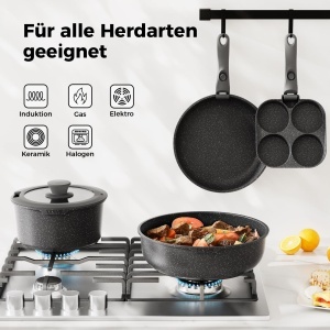 Set vase YASHE 20 piese antiaderent compatibil inductie manere detasabile - Img 3