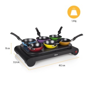 Set wok party Tristar BP-2827, multifunctional, 1000 W, negru, pentru 6 persoane - Img 6