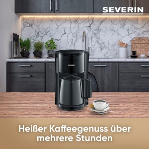 SEVERIN Aparat de cafea cu filtru cu ulcior termic, aparat de cafea pentru pana la 8 cani, aparat cu filtru atractiv cu ulcior de vid, negru, 1 litru, KA 9306 - Img 3