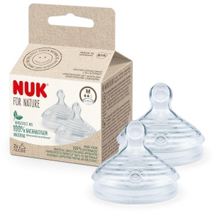 Sfarcuri de silicon NUK for Nature pentru biberon Medie (6-18 luni) Anti-colici 2 bucati