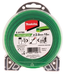 Sfoara de taiere Makita E-01769, 2,0 mm x 15 m, Nylon, verde, reducere zgomot