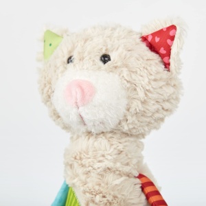 SIGIKID 42842 Jucarie moale pisica patchwork Jucarie de plus draguta pentru joaca si imbratisare din amestec de materiale moi pentru bebelusi si copii, baieti si fete de la 0 luni la 8 ani Multicolor/Pisica 30 cm - Img 6