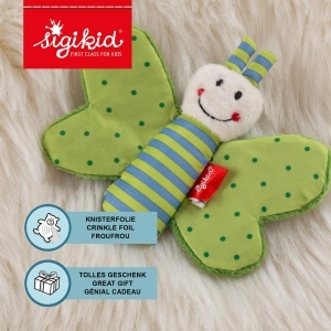 Sigikid Greifling Schmetterling 41179 Jucarie pentru Bebelusi Verde cu Sunete - Img 3