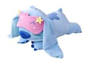 Simba Toys Disney Snuglets Stitch 40cm Plus Jucarie Moale cu Masca de Somn si Greutate 1500g - Img 6