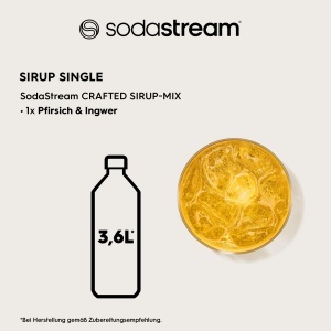 Sirop de cocktail SodaStream Crafted Mixers Pfirsich Ingwer, 330 ml, alcool liber, pentru 20 bauturi - Img 3