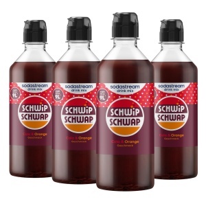 Sirop pentru bauturi SodaStream Schwip Schwap, 4 x 440 ml, Cola-Portocala