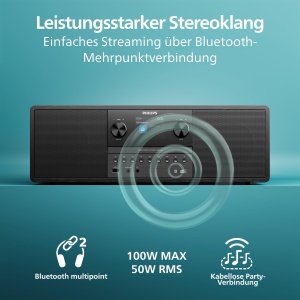 Sistem audio micro Philips TAM650010, 100W, Bluetooth 6.0, negru - Img 4