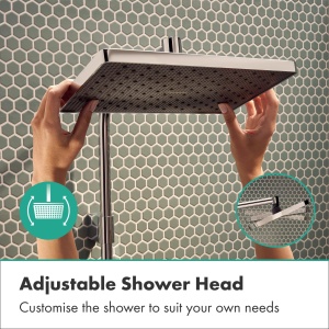 Sistem de dus hansgrohe Activera Q 290x180 mm, crom, cu EcoSmart, fara armatura - Img 5