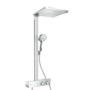 Sistem de dus hansgrohe Raindance E 300, 300x300 mm, crom, 3 tipuri de jeturi