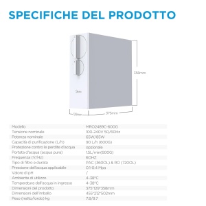 Sistem de filtrare apa cu osmoza inversa Midea MRO2489-600G, 600G rapid, 4 trepte - Img 10