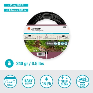 Sistem de irigare Gardena Micro-Drip 4.6 mm, 15 m, flexibil si economic - Img 2