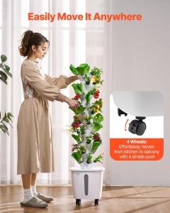 Sistem hidroponic VEVOR VV1-10C-EU, 50 locuri, 20L, cu roti - Img 7