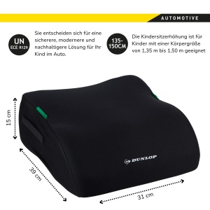 Sitzerizare Auto Dunlop pentru Copii 135-150 cm, Negru, Usor si Compact - Img 3