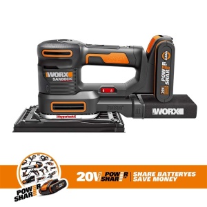 Slefuitor multiplu cu acumulator WORX WX820 - slefuire fara praf - functii 5 in 1: slefuitor excentric, fin, de detaliu, de contur si de deget - viteza variabila - incl. baterie de 2Ah si incarcator - Img 6