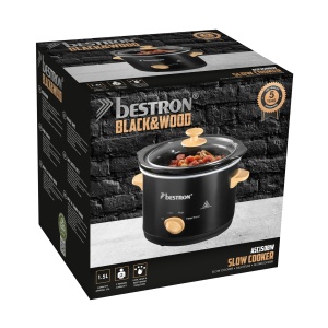 Slow Cooker Bestron ASC150BW, 1.5L, 120W, NegruHolz - Img 4