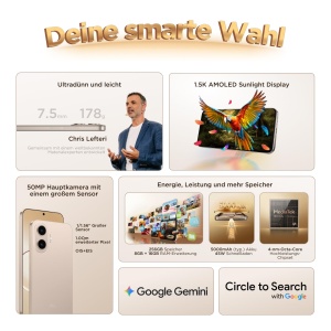 Smartphone TCL P80, 256GB, 50MP, 6.83 AMOLED, Gold - Img 2