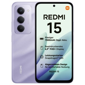Smartphone Xiaomi Redmi 15, 8GB RAM, 256GB, 7000mAh, Sandy Purple