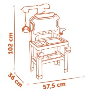 Smoby BlackDecker Banc de Lucru pentru Copii 87 Accesorii Kran si Reciclare - Img 3