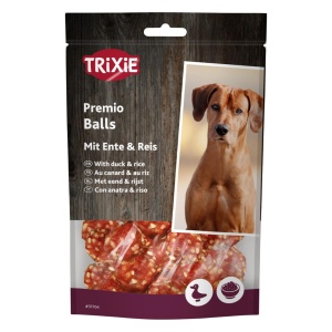 Snack-uri pentru caini TRIXIE Premio Balls cu carne de rata si orez, 80 g
