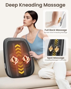 Snailax Shiatsu Masaj pentru Spate si Gat Cu Incalzire si Design Portabil - Img 3