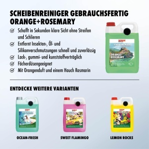 Solutie de curatare pentru parbriz SONAX 5L cu aroma de portocala si rozmarin - Img 3