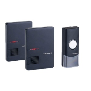 Sonerie wireless Grundig cu 1 emitator si 2 receptoare, 6 melodii, negru