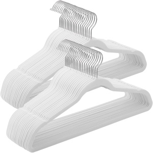 SONGMICS Set 50 Umerase Catifea CRF026W04 Alb-Argintiu Rotiti 360deg Rigid si Subtire