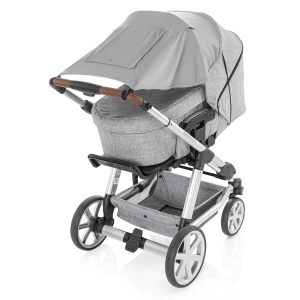 Sonnenschutz pentru copii reer ShineSafe, gri, UPF 50, cu sistem de prindere elastic