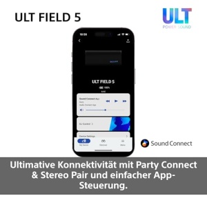 Sony ULT Field 5 - Difuzor portabil Bluetooth puternic, baterie de 25 de ore, 2 moduri de sunet ULT Power, IP67, rezistent la apa, rezistent la praf, lumini la 360deg, curea de umar detasabila - negru - Img 10