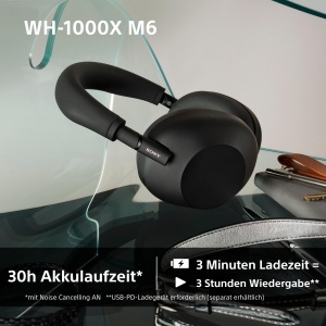 Sony WH-1000XM6 Casti Wireless Over-Ear Emblematice cu Anulare A Zgomotului, Sunet de Inalta Rezolutie, Confort Suprem, Design Pliabil, Husa Durabila, Baterie de 30 De Ore, iOS si Android - Negru - Img 7