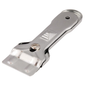 Spatula de sticla Xavax pentru plite ceramice, metal, culoare argintie